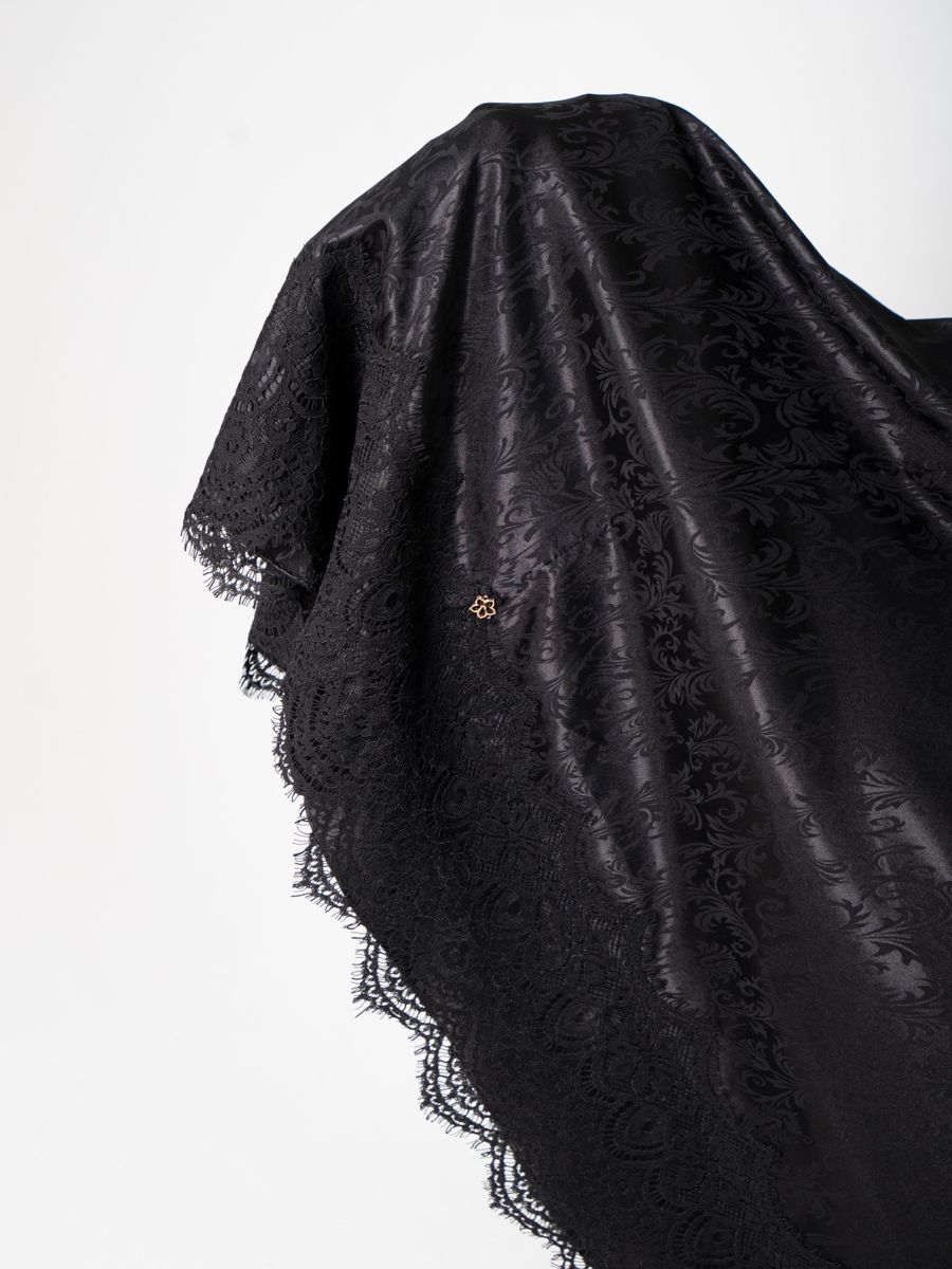 Khimar Satin Hitam